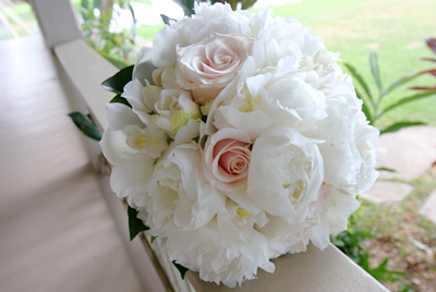 fluffy white bouquet for bride