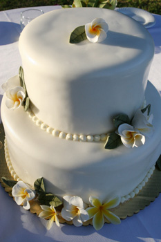 plumeria wedding cake