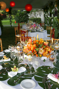 Wedding tent decor: Blue Sky Weddings Maui