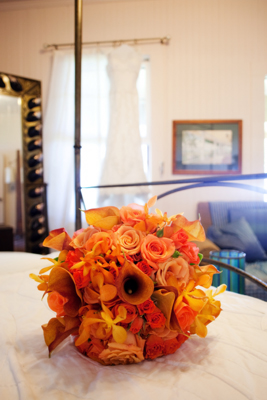 bouquet of orange flowers in Maui