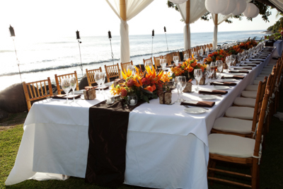 beachside dinner for 40