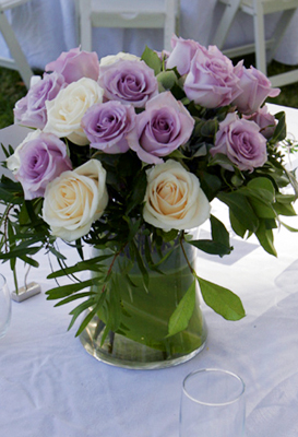 table decor: purple