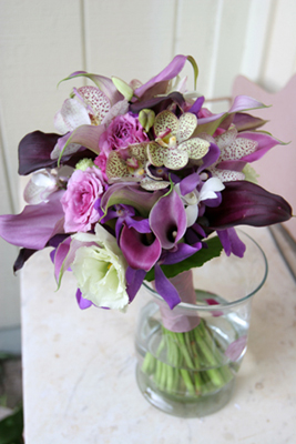 Lavender brides bouquet Maui