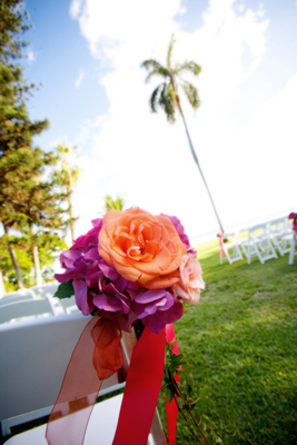 Vibrant chair flowers