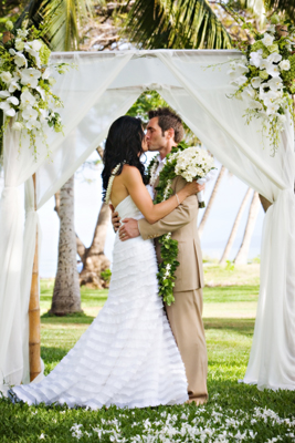 bridal canopy with lux orchid sprays