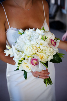 white roses, orchid, peonies maui