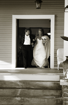 Bride with father in Maui