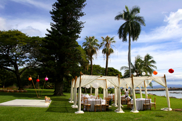 Maui wedding by ocean with dance floor