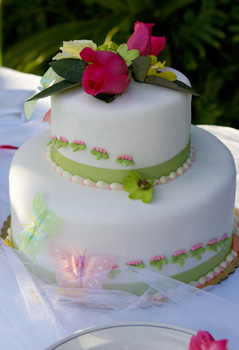 Wedding cake with butterflies